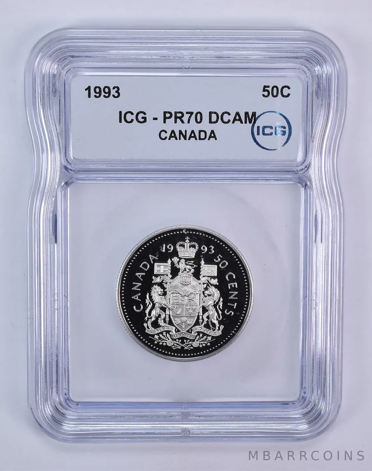 1993 Canada 50 Cents PR70 DCAM ICG