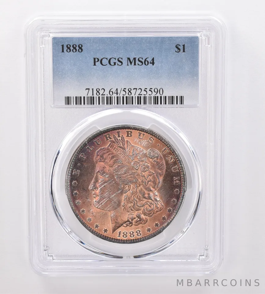 1888 Morgan Silver Dollar MS64 PCGS Beautiful Tone *9940