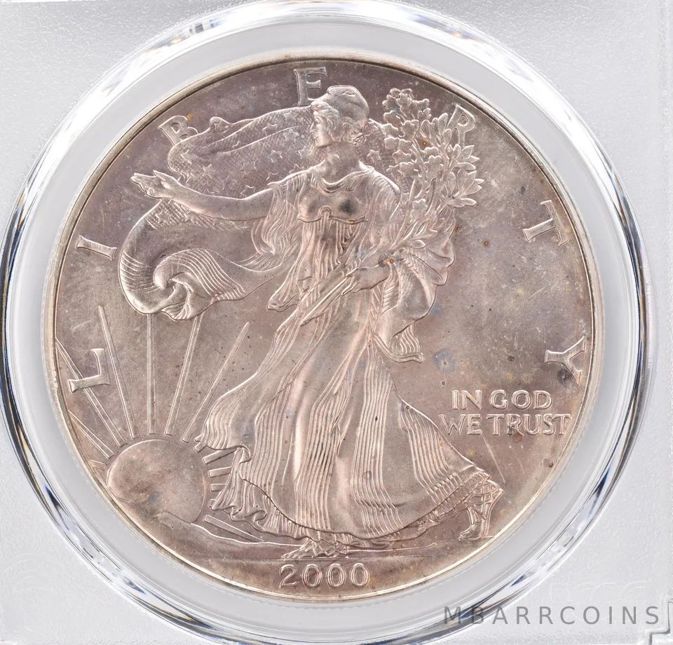 2000 American Silver Eagle MS68 PCGS Beautiful Tone *1236