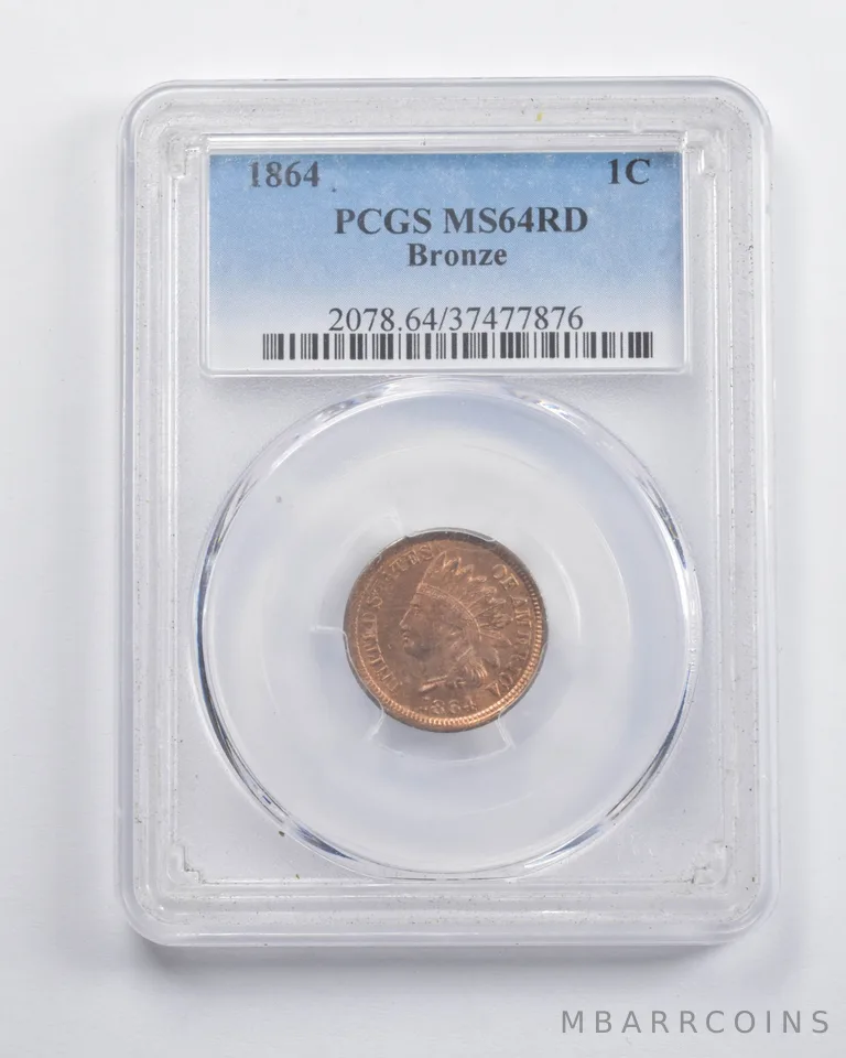 MS64RD 1864 Indian Head Cent Bronze PCGS a2861
