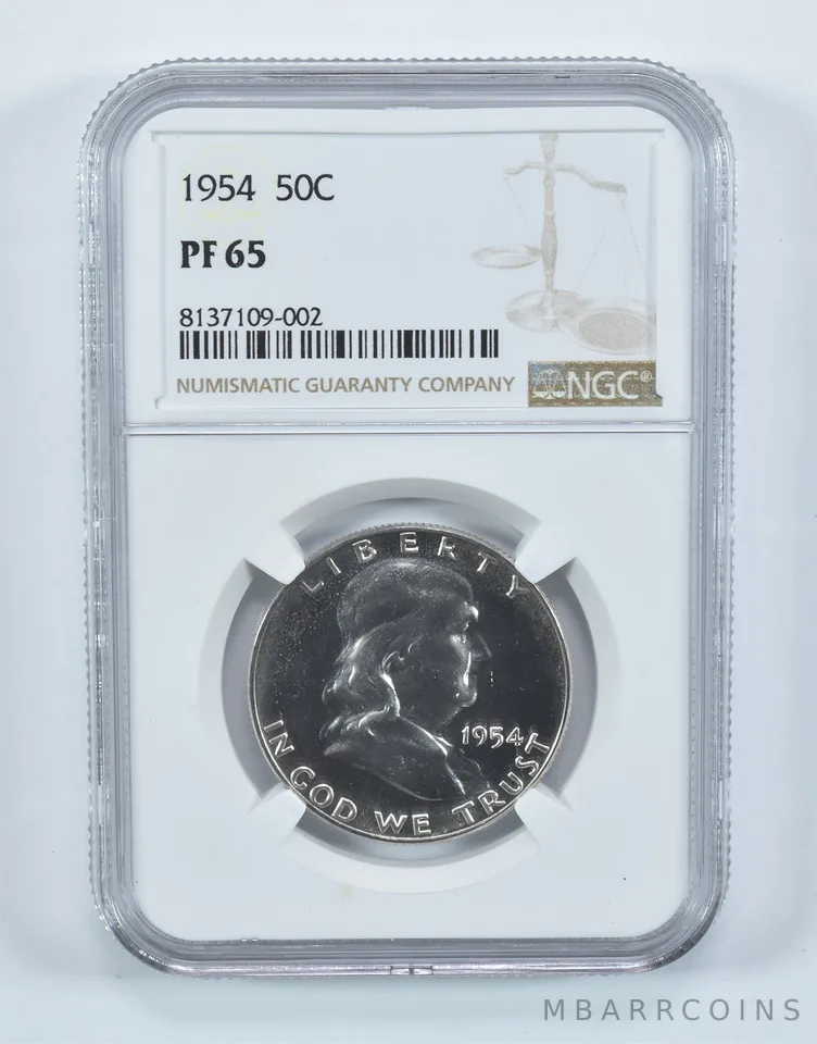 1954 Franklin Half Dollar PF65 NGC Brown Label