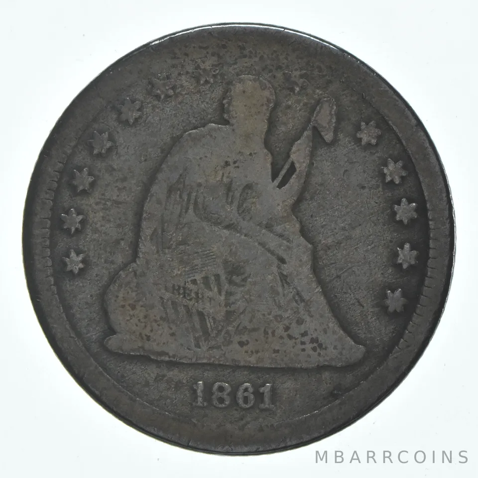 1861-S Seated Liberty Quarter *6114