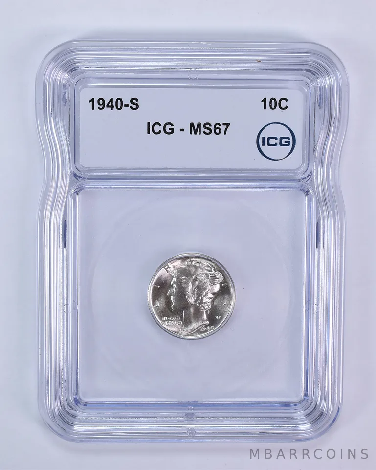 1940-S Mercury Dime MS67 ICG