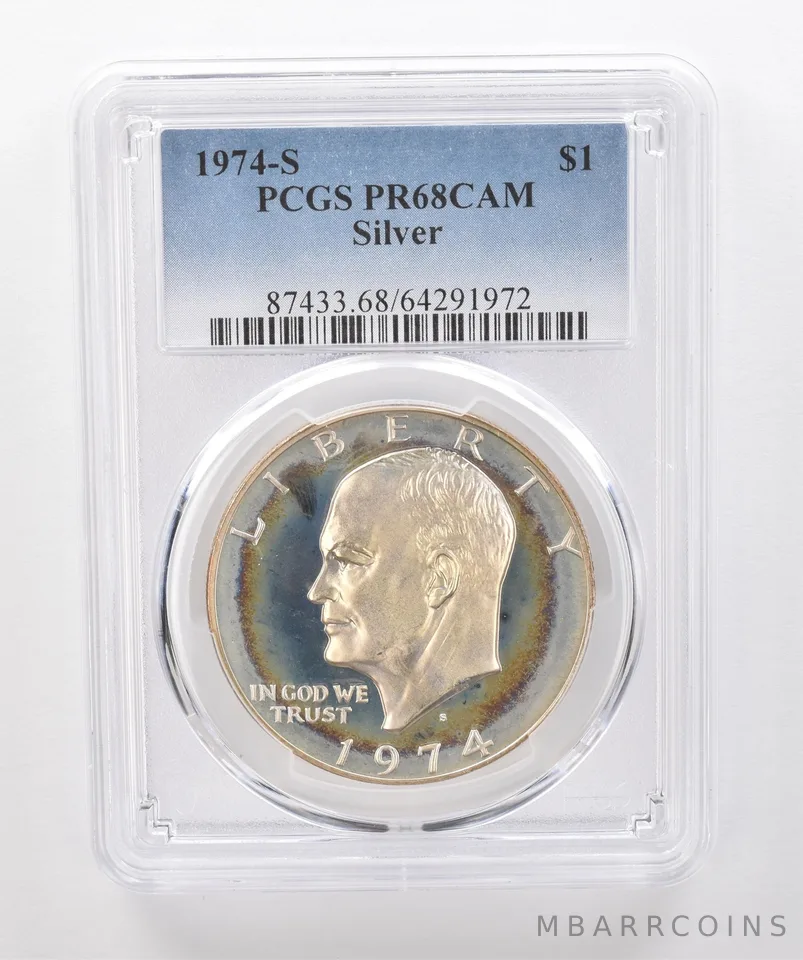 1974-S Eisenhower $1 Silver PR68 CAM PCGS Beautiful Tone *1942