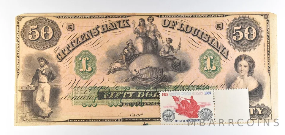 1800s $50 New Orleans LA Citizens Bank Obsolete Note *8848