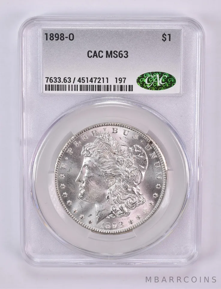 1898-O Morgan Silver Dollar MS63 CAC CACg