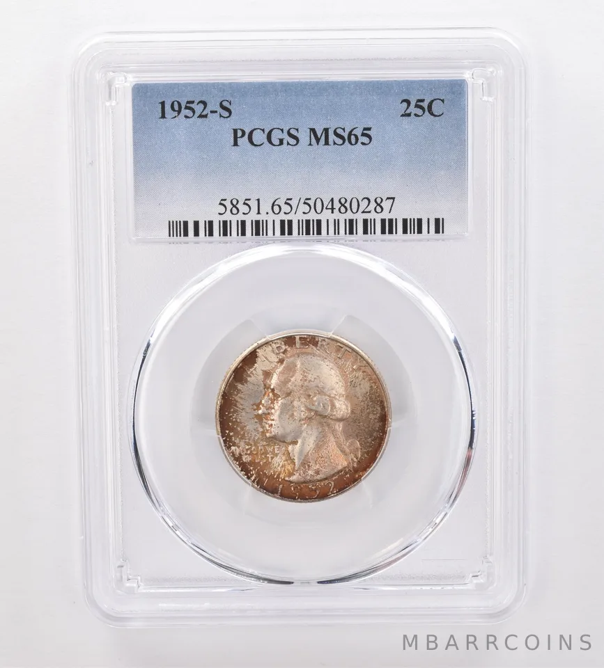 1952-S Washington Quarter MS65 PCGS Beautiful Tone *0029