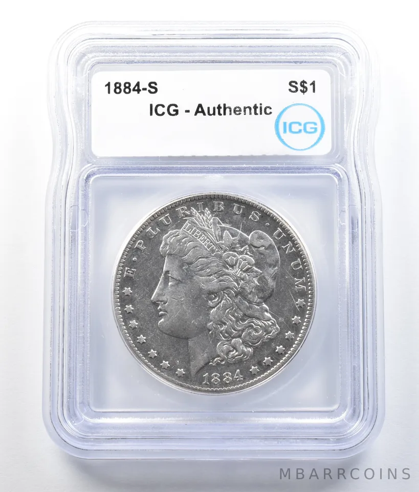 1884-S Morgan Silver Dollar Authentic ICG *7862