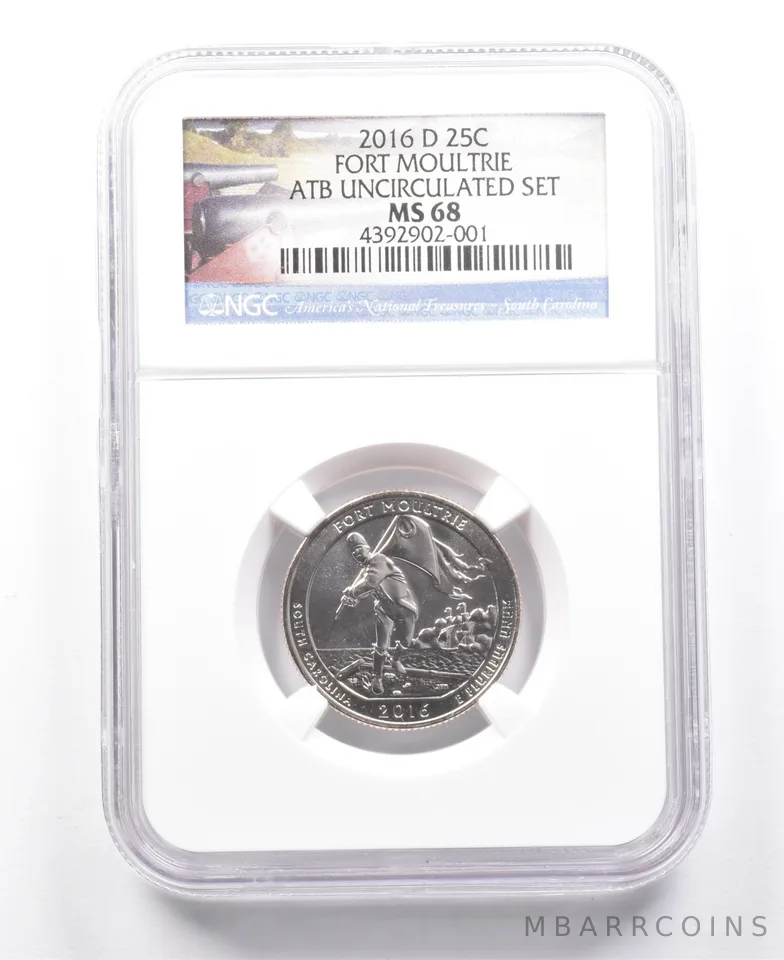 2016-D Washington Quarter Fort Moultrie ATB Uncirculated Set MS68 NGC *7666