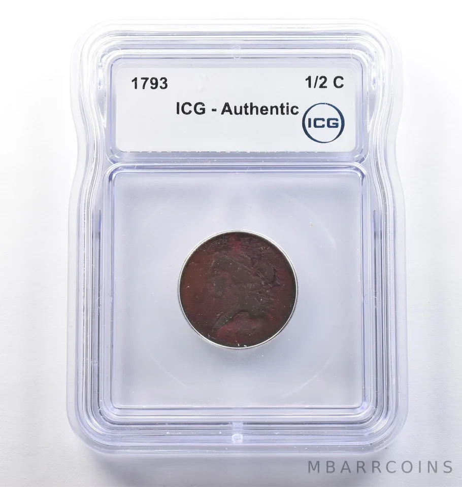 1793 Liberty Cap Half Cent Authentic ICG *3791