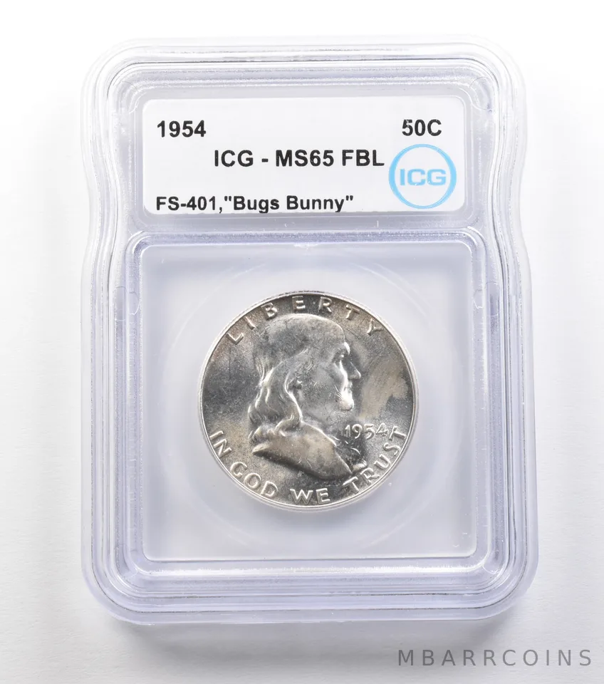 1954 Franklin Half Dollar FS-401 Bugs Bunny MS65 FBL ICG *1487