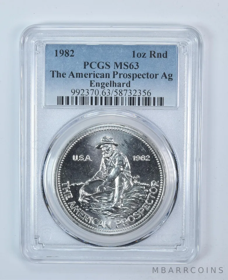 1982 Engelhard Prospector 1 Oz Silver Round MS63 PCGS