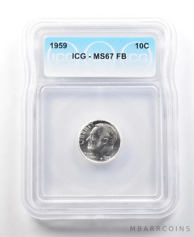 1959 Roosevelt Dime MS67 FB ICG *0087