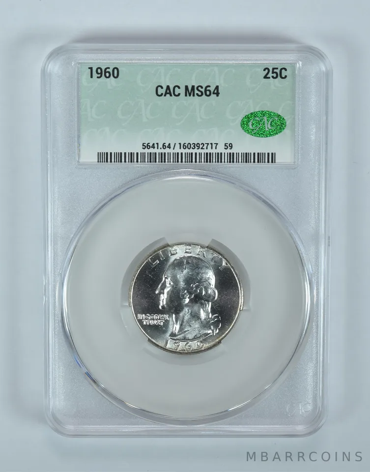 1960 Washington Quarter MS64 CAC CACg