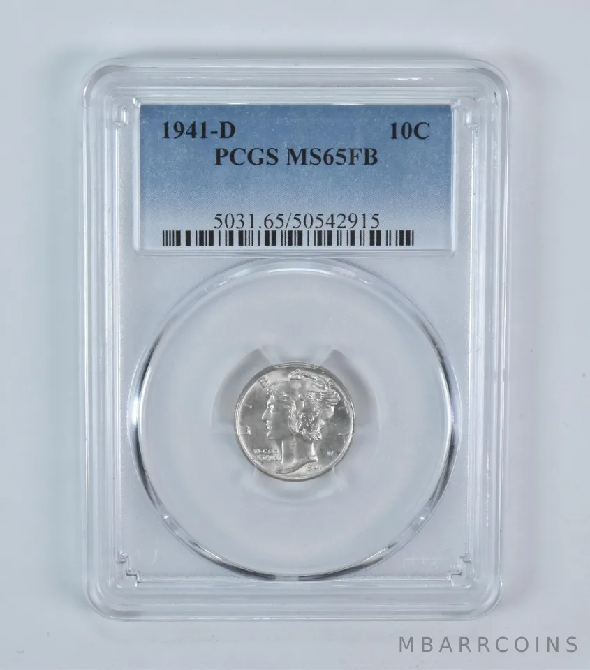 1941-D Mercury Dime MS65 FB PCGS Blue Label
