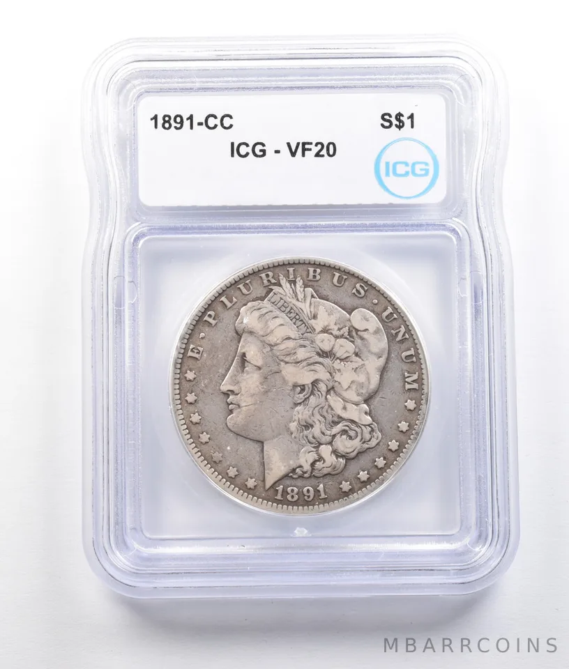 1891-CC Morgan Silver Dollar VF20 ICG *2712