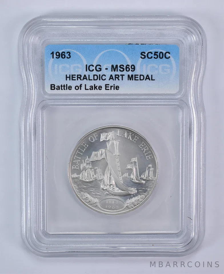 1963 So Called Half Dollar Battle Of Lake Erie MS69 ICG