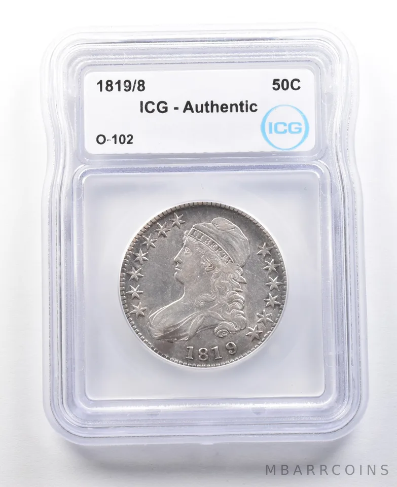 1819/8 Capped Bust Half Dollar O-102 Authentic ICG *3064