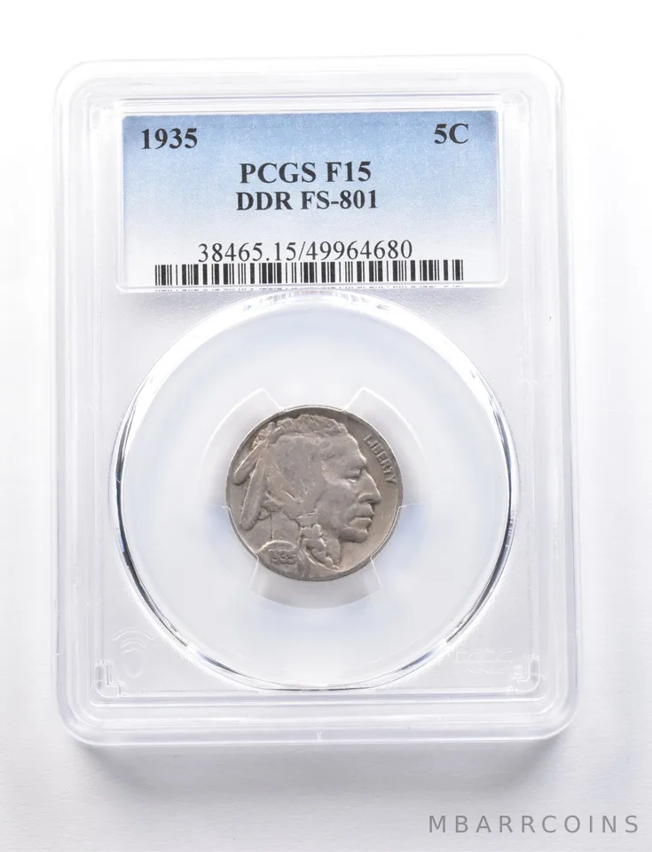 1935 Indian Head Buffalo Nickel DDR FS-801 F15 PCGS a7695