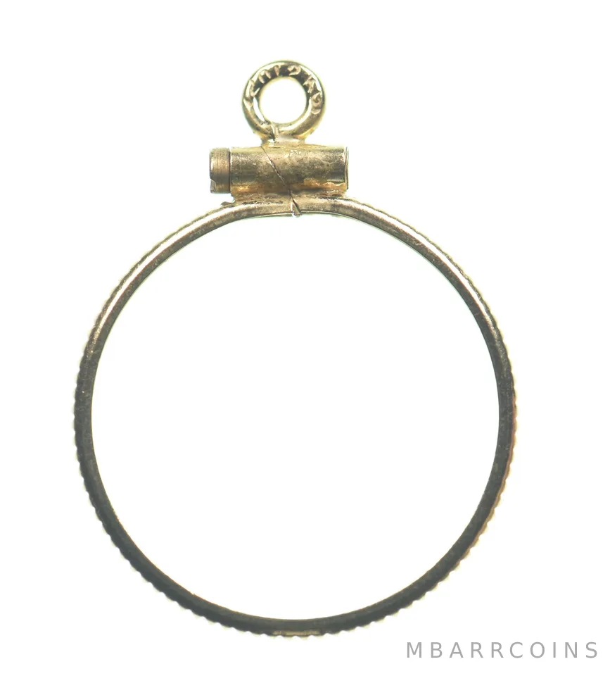 12k 0.6 Gram Gold Filled 15.5mm Coin Bezel Pendant Frame Edge *4917