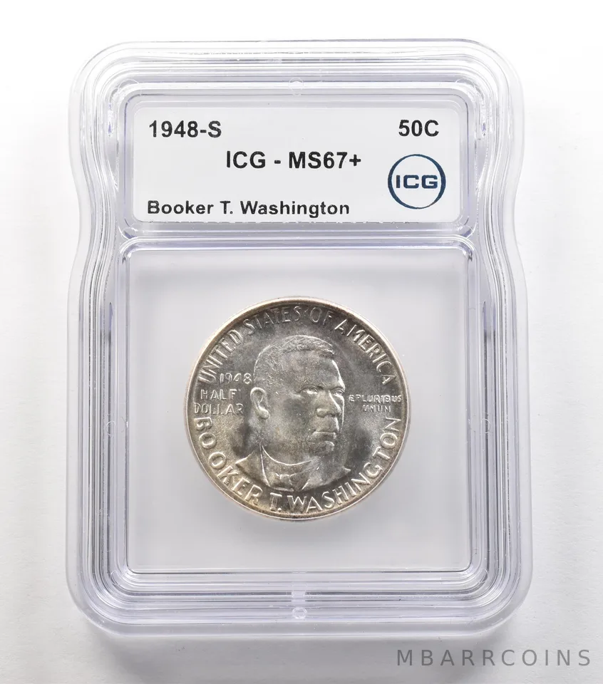 1948-S Booker T Washington Commemorative Half Dollar MS67+ ICG a6692
