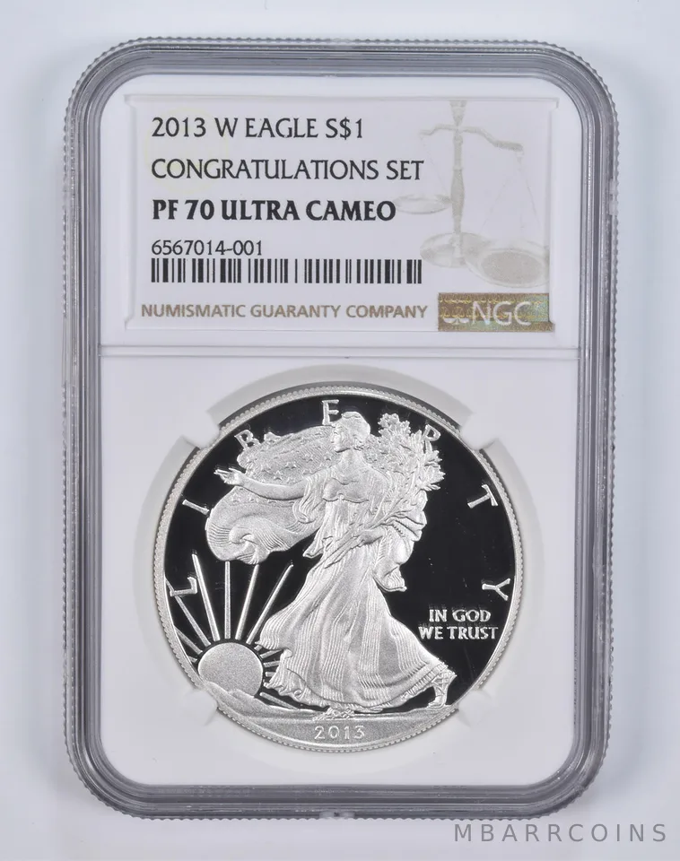 2013-W American Silver Eagle Congratulations Set PF70 UCAM NGC Brown Label