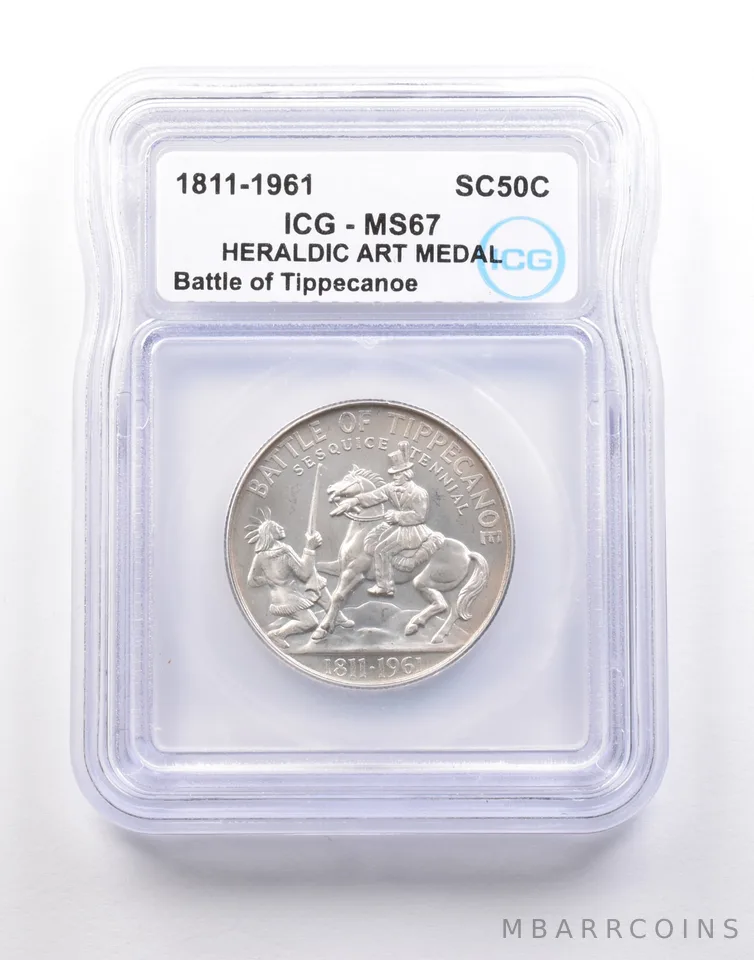 1961 So Called Half Dollar Battle Of Tippecanoe MS67 ICG