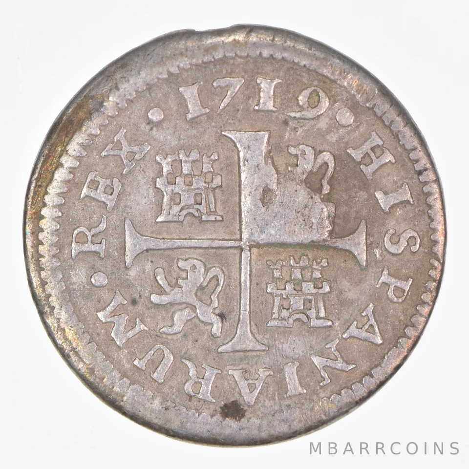Better Date - 1719 Spain 1 Real World Coin- Silver *245