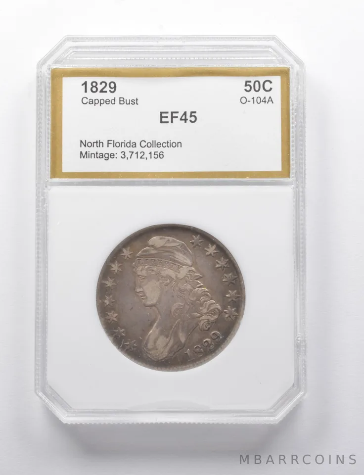 1829 Capped Bust Half Dollar O-104A North Florida Collection *7737
