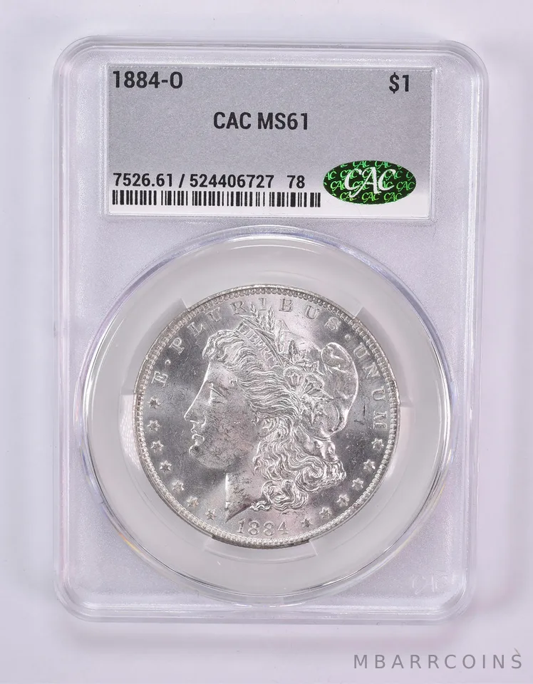 1884-O Morgan Silver Dollar MS61 CAC CACg