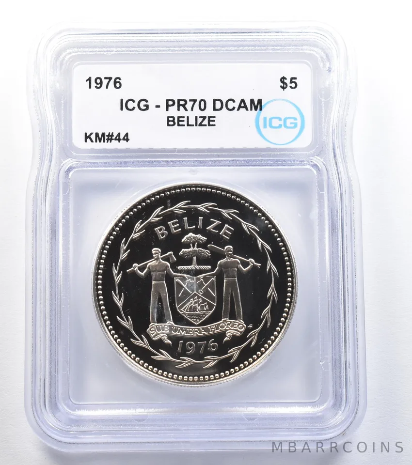 1976 Belize 5 Dollars KM#44 PR70 DCAM ICG *7959
