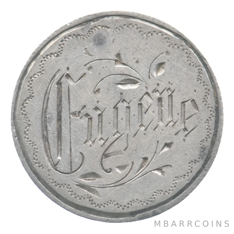 1887 Seated Liberty Dime Love Token Victorian C E M *4521