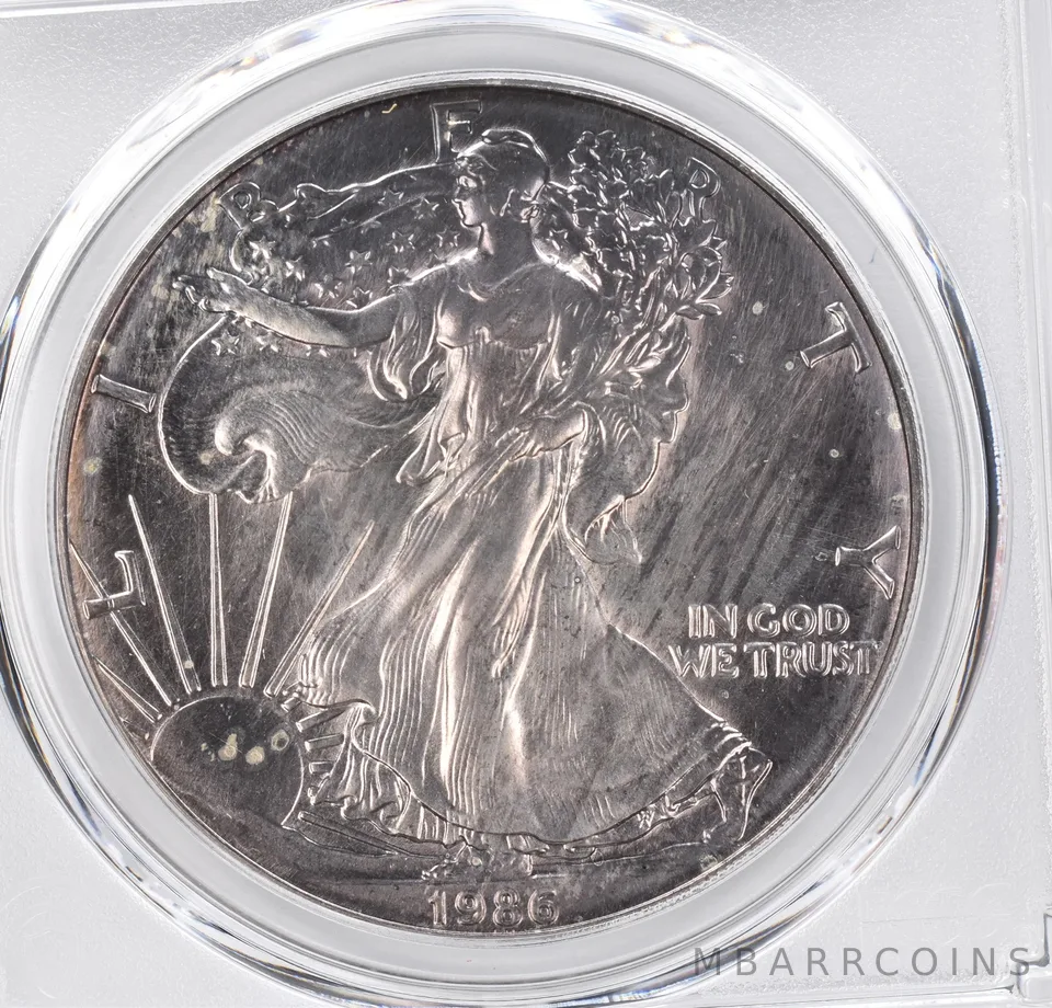 1986 American Silver Eagle MS68 PCGS Beautiful Tone *1185