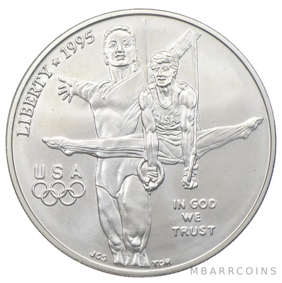 1995-D Unc Olympic Gymnastics Commemorative Silver Dollar $1
