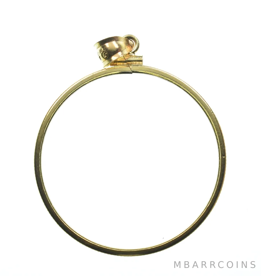 14K Gold Filled 34.3 MM Coin Bezel Pendant Frame Edge *2413
