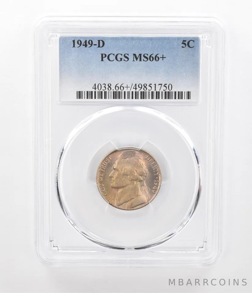 1949-D Jefferson Nickel MS66+ PCGS Beautiful Tone *2385