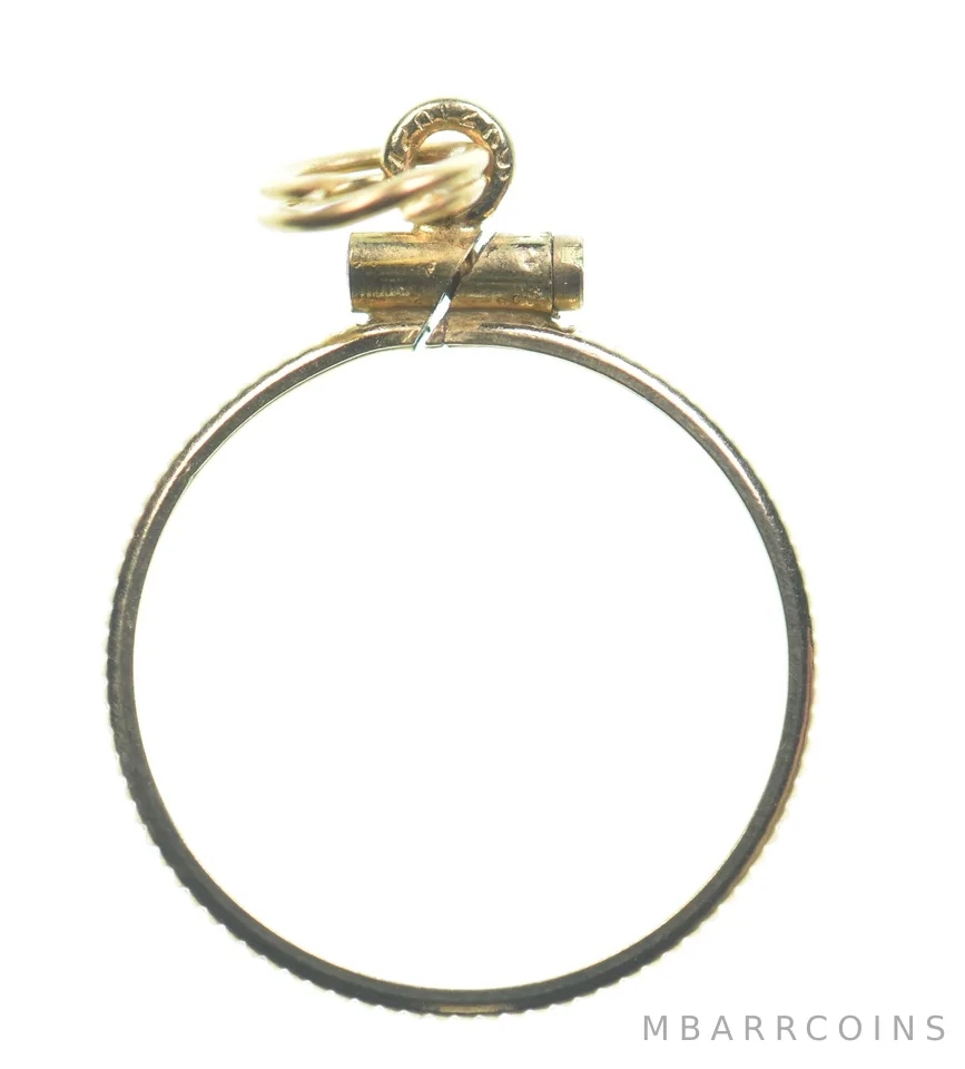 12k 0.7 Gram Gold Filled 15.5mm Coin Bezel Pendant Frame Edge *4981