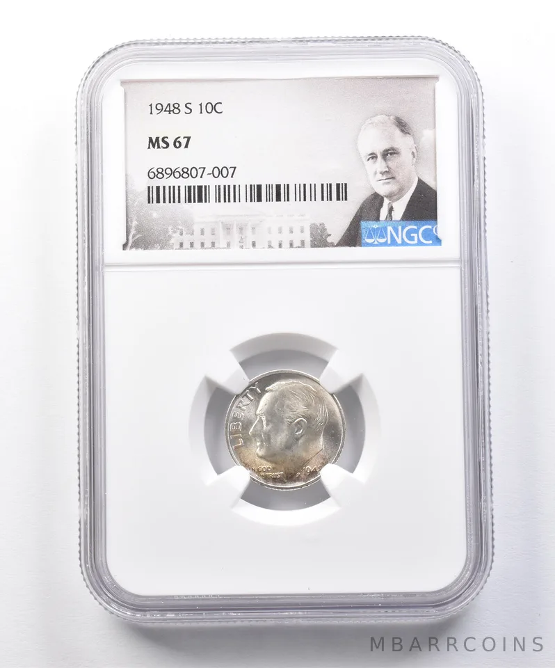 1948-S Roosevelt Dime MS67 NGC *3883