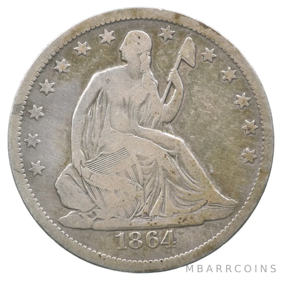 1864-S Seated Liberty Half Dollar a7088