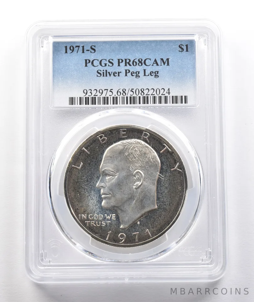 1971-S Eisenhower $1 Silver Peg Leg PR68 CAM PCGS *1584