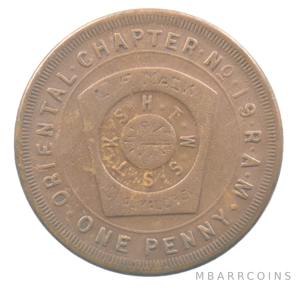 1897 Seattle WA Masonic Penny Oriental Chapter 19 *0035