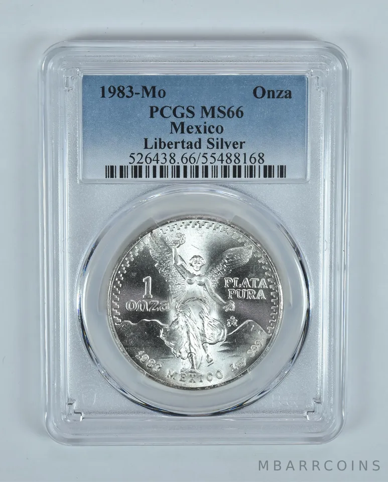 1983 Mo Mexico 1 Onza Silver Libertad MS66 PCGS Blue Label