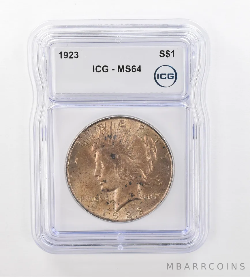 1923 Peace Silver Dollar MS64 ICG Beautiful Tone *0973