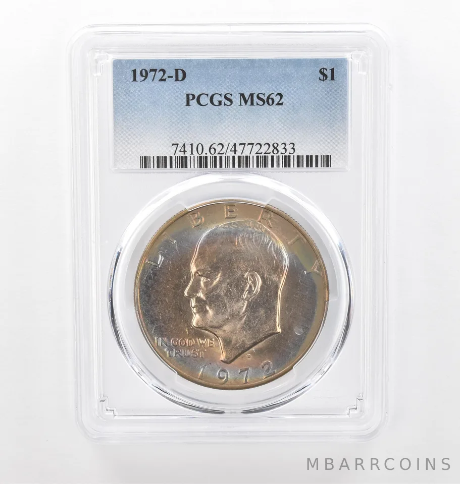 1972-D Eisenhower $1 MS62 PCGS Beautiful Tone *2217