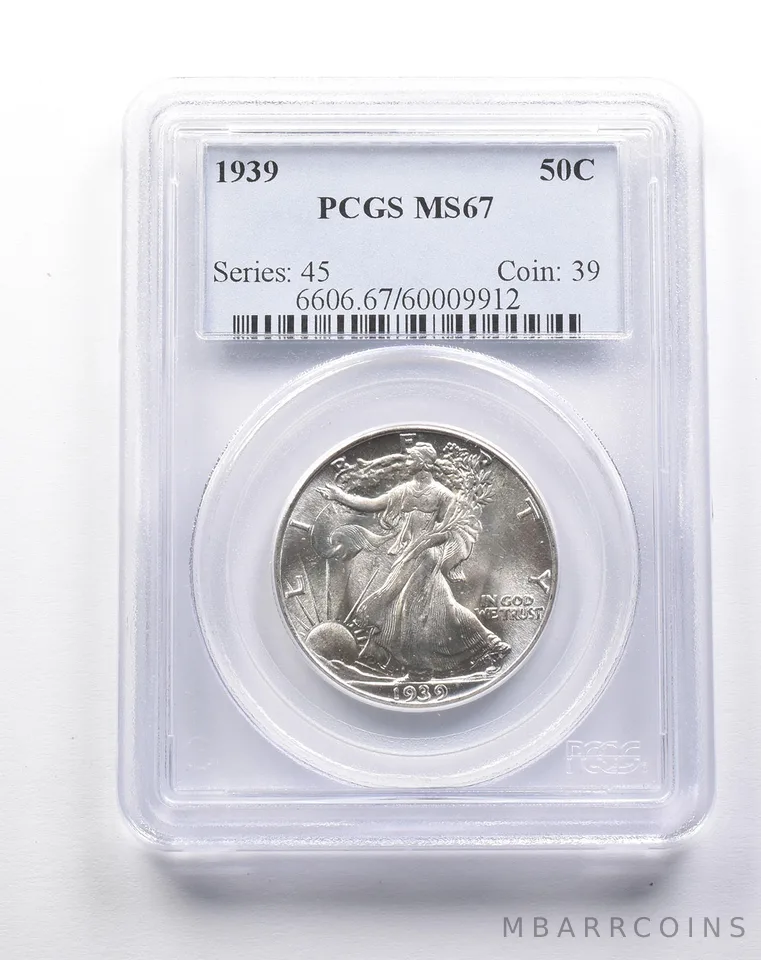 MS67 1939 Walking Liberty Half Dollar PCGS *7974