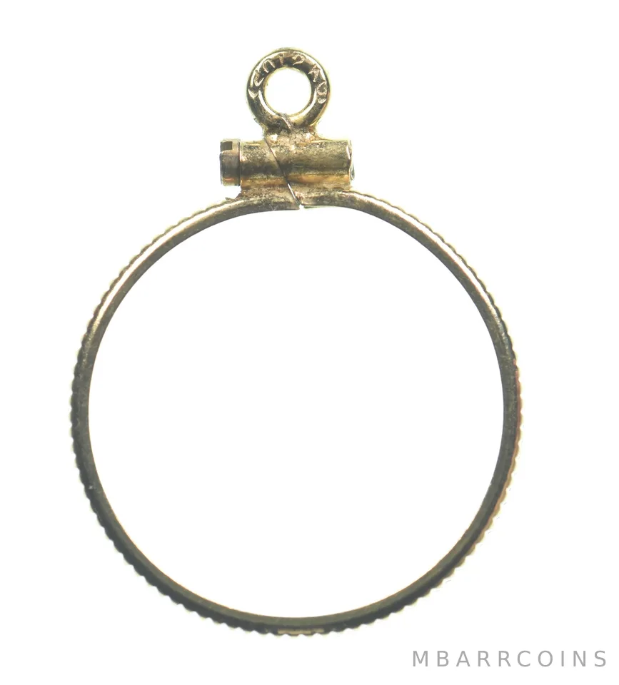 12k 0.6 Gram Gold Filled 15.5mm Coin Bezel Pendant Frame Edge *4931