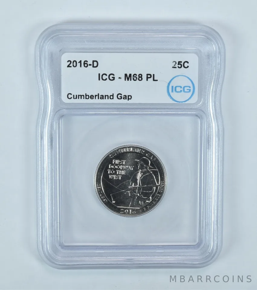 2016-D Washington Quarter ATB Cumberland Gap MS68 PL ICG