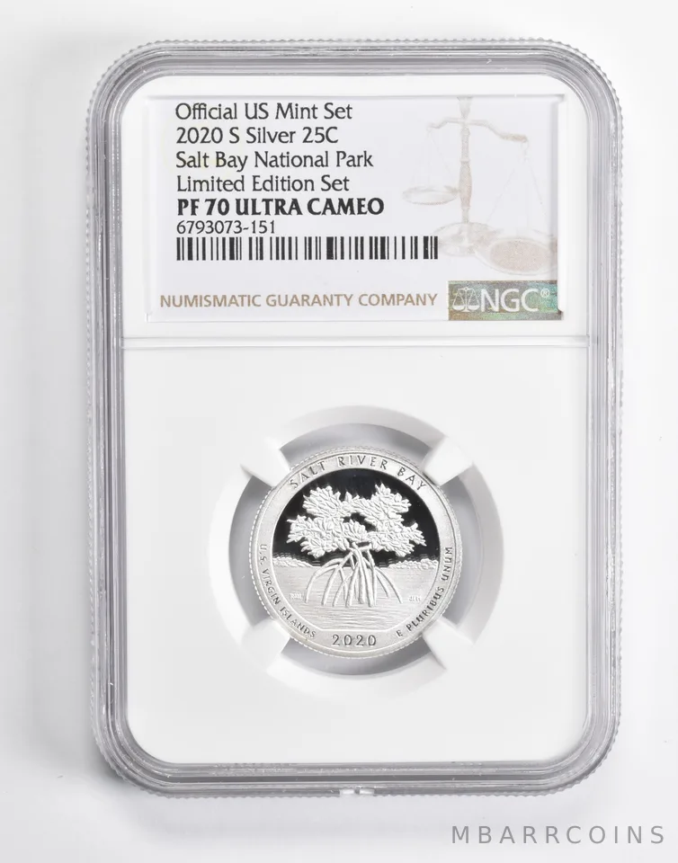 2020-S Silver Salt Bay National Park Quarter Limited Edition PF70 UCAM NGC