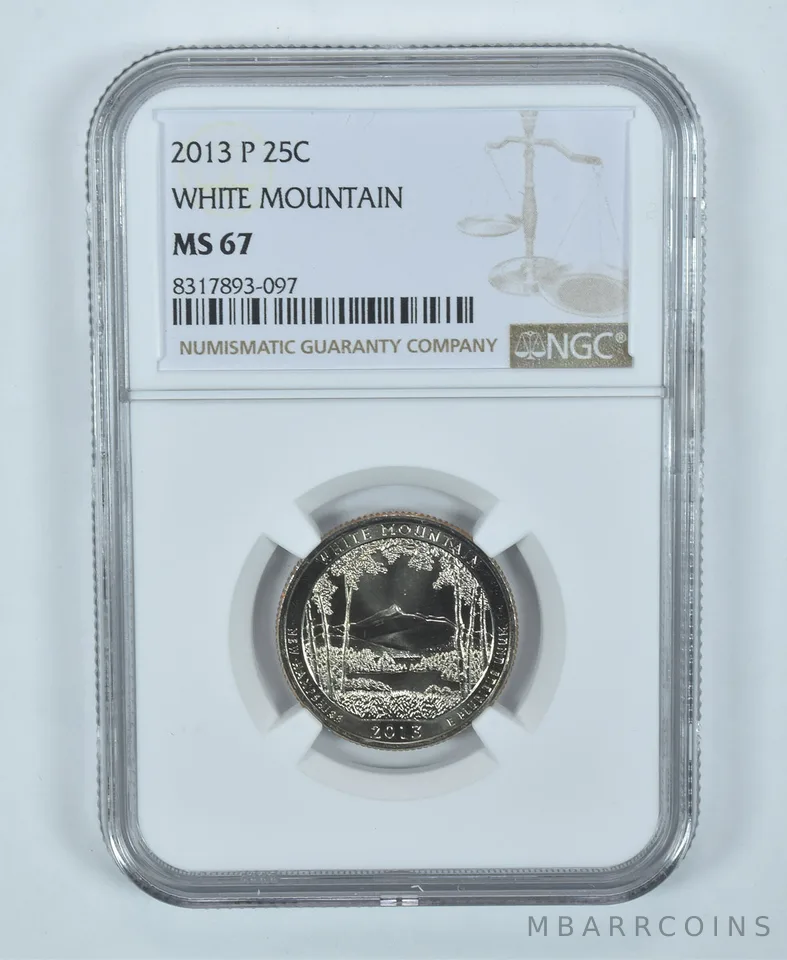 2013-P Washington Quarter White Mountain America The Beautiful MS67 NGC