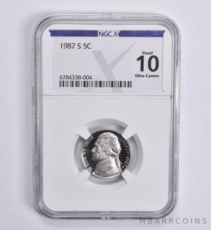 1987-S Jefferson Nickel Proof 10 UCAM NGC X NGCX